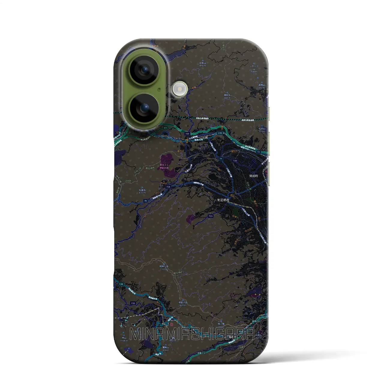 【南足柄（神奈川県）】地図柄iPhoneケース（バックカバータイプ）