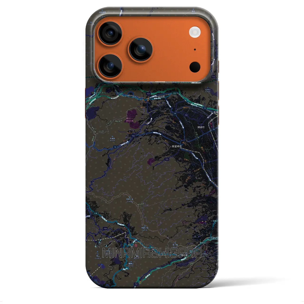 【南足柄（神奈川県）】地図柄iPhoneケース（バックカバータイプ）