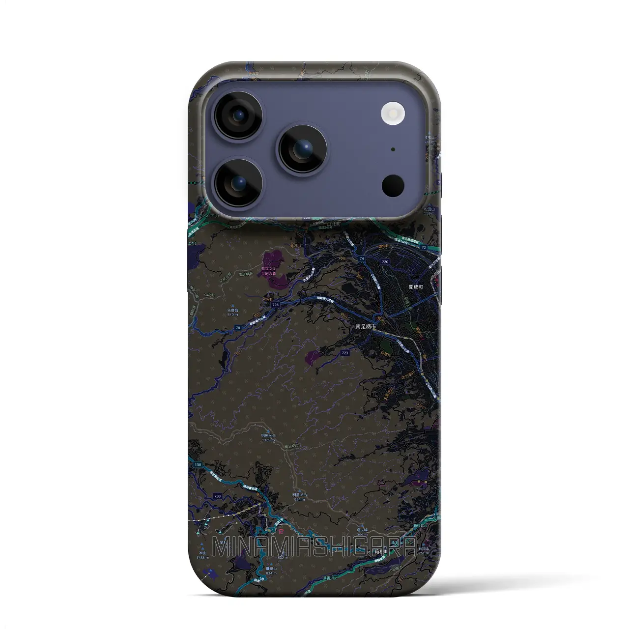 【南足柄（神奈川県）】地図柄iPhoneケース（バックカバータイプ）