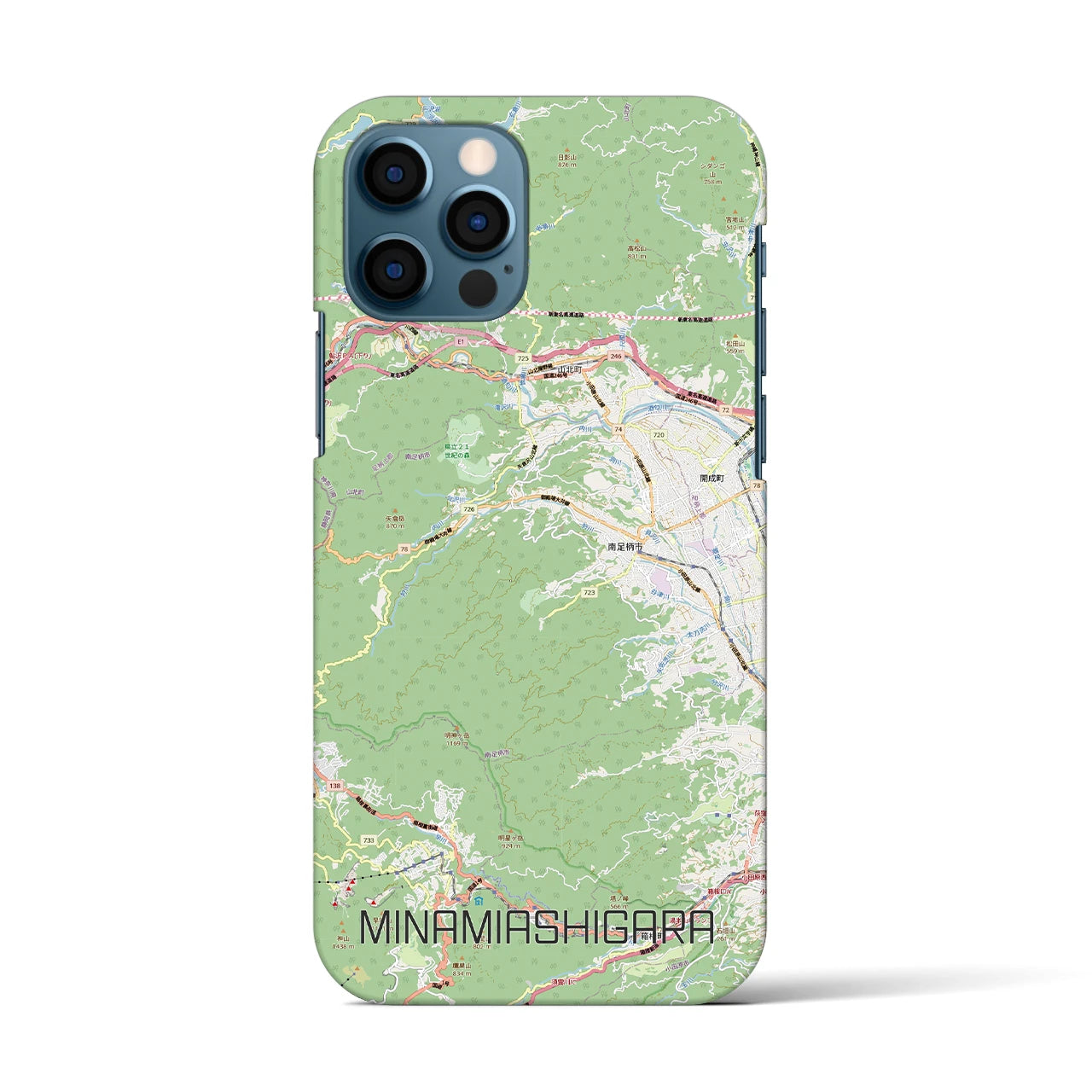 【南足柄（神奈川県）】地図柄iPhoneケース（バックカバータイプ）