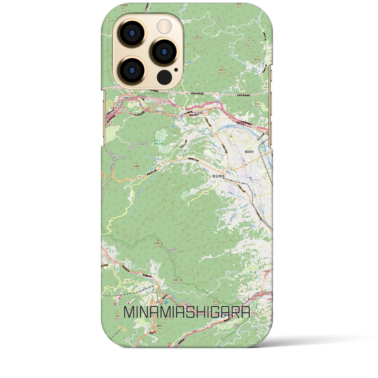 【南足柄（神奈川県）】地図柄iPhoneケース（バックカバータイプ）