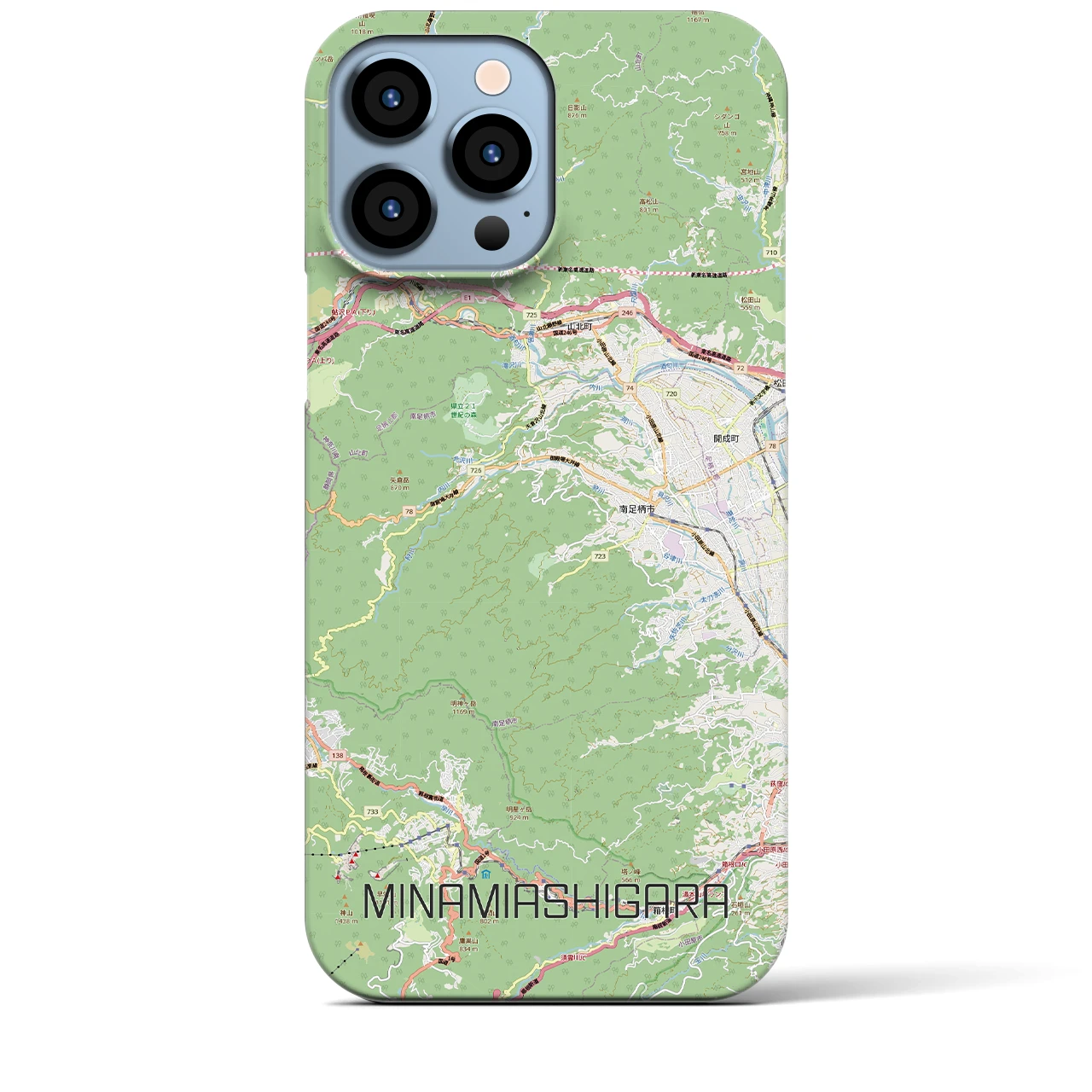 【南足柄（神奈川県）】地図柄iPhoneケース（バックカバータイプ）