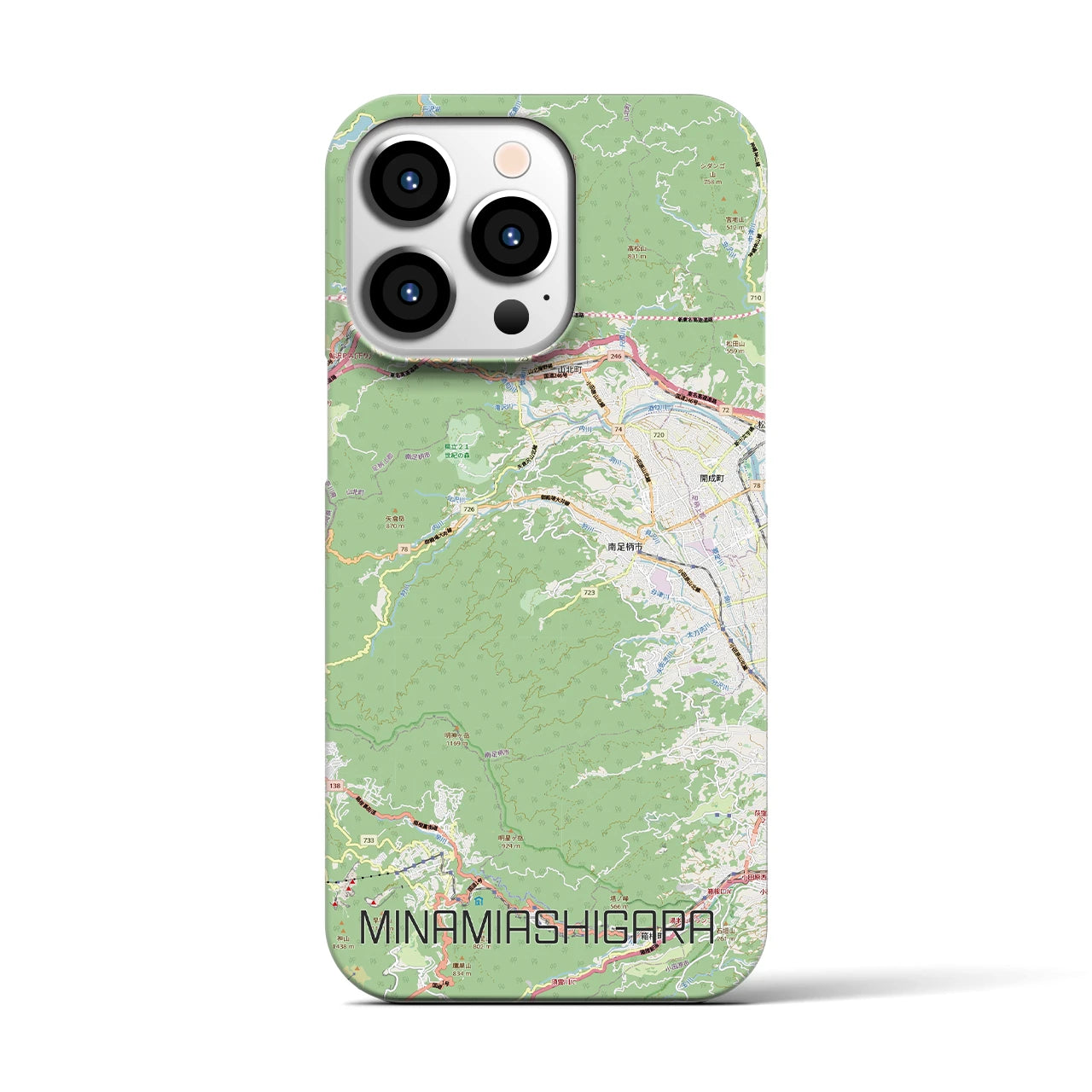 【南足柄（神奈川県）】地図柄iPhoneケース（バックカバータイプ）