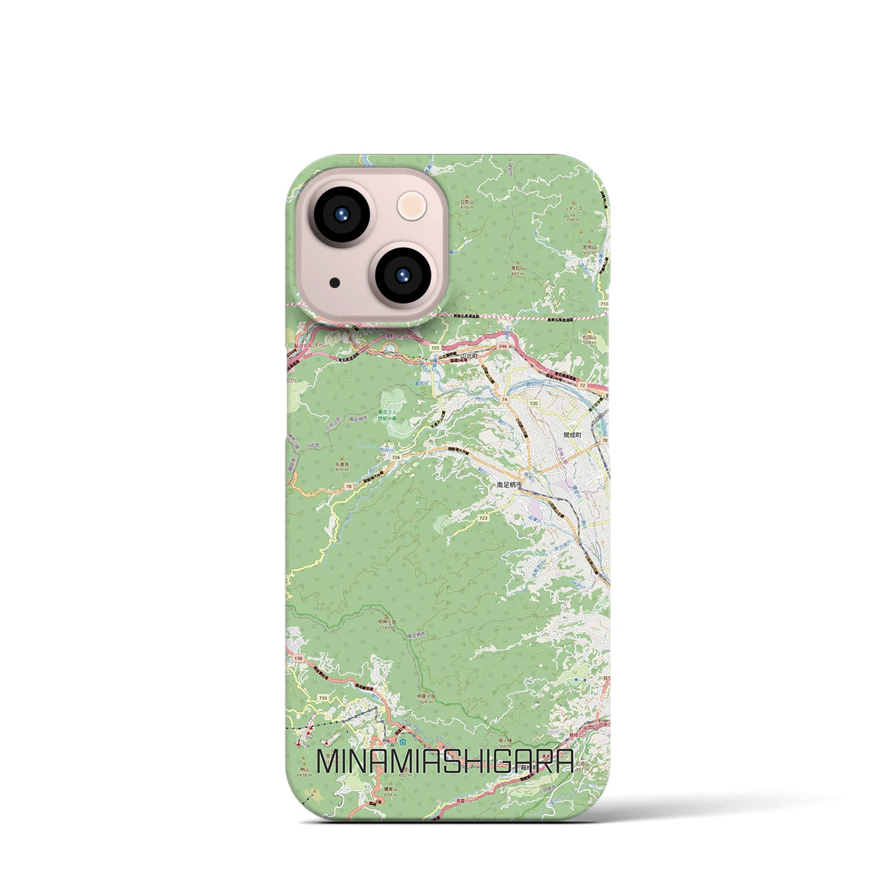 【南足柄（神奈川県）】地図柄iPhoneケース（バックカバータイプ）