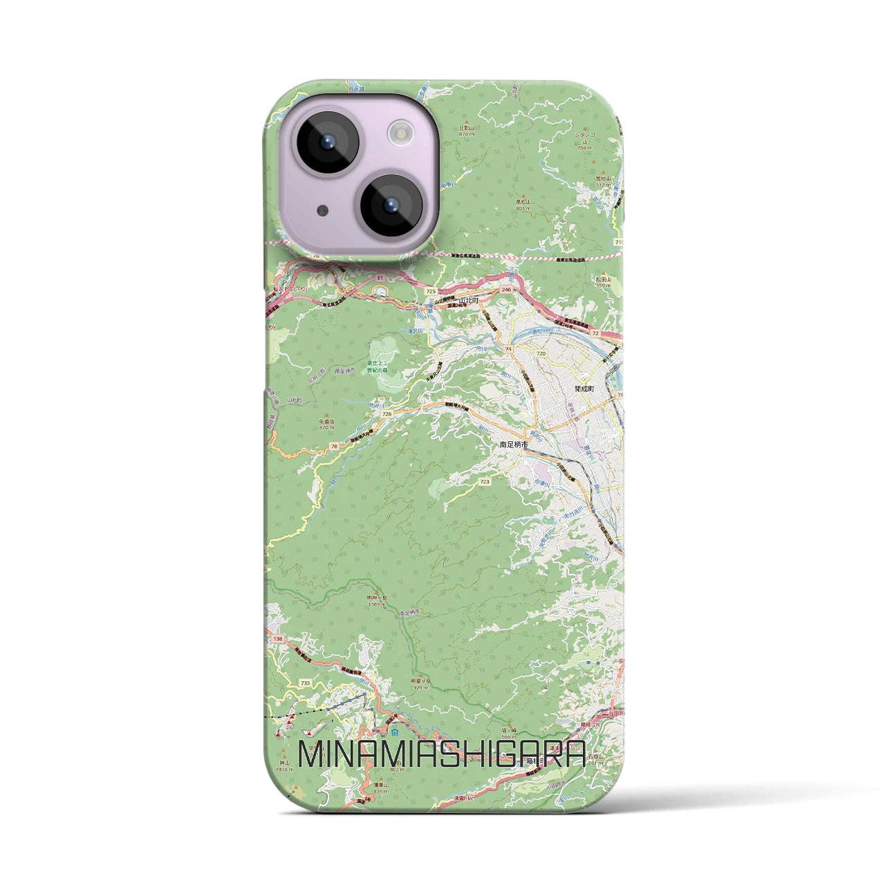 【南足柄（神奈川県）】地図柄iPhoneケース（バックカバータイプ）