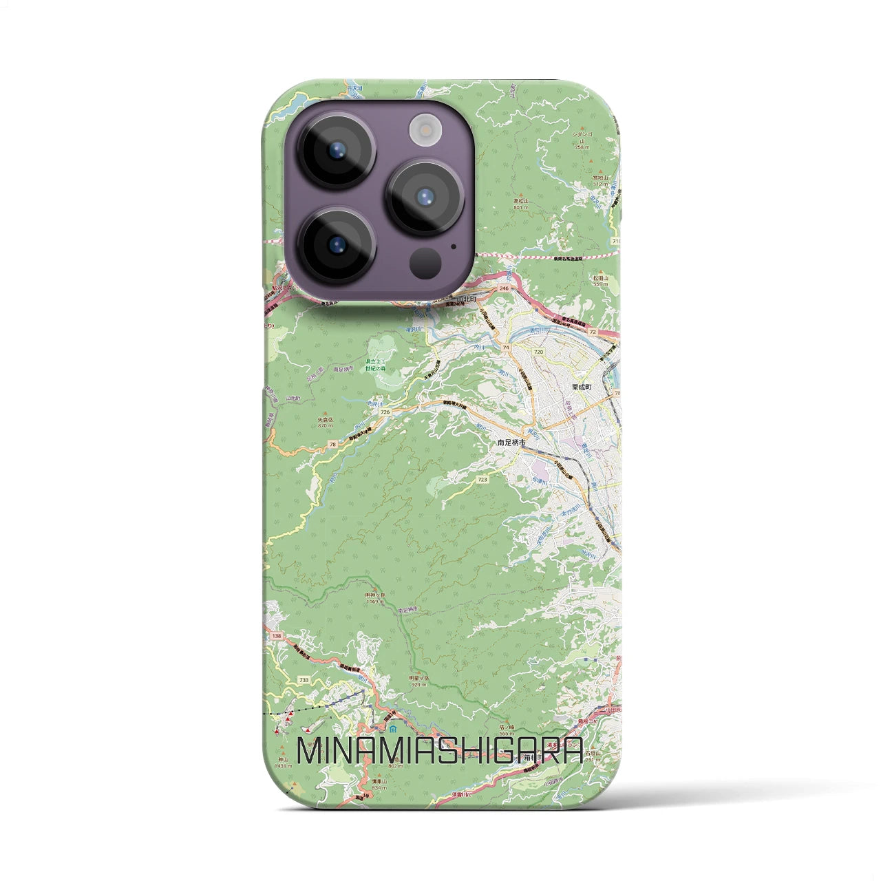 【南足柄（神奈川県）】地図柄iPhoneケース（バックカバータイプ）