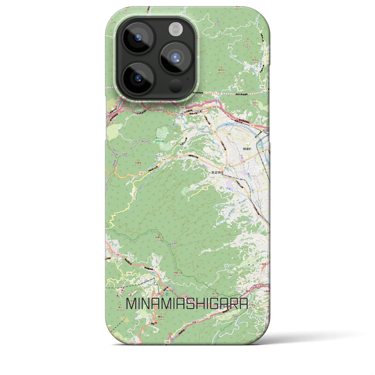 【南足柄（神奈川県）】地図柄iPhoneケース（バックカバータイプ）