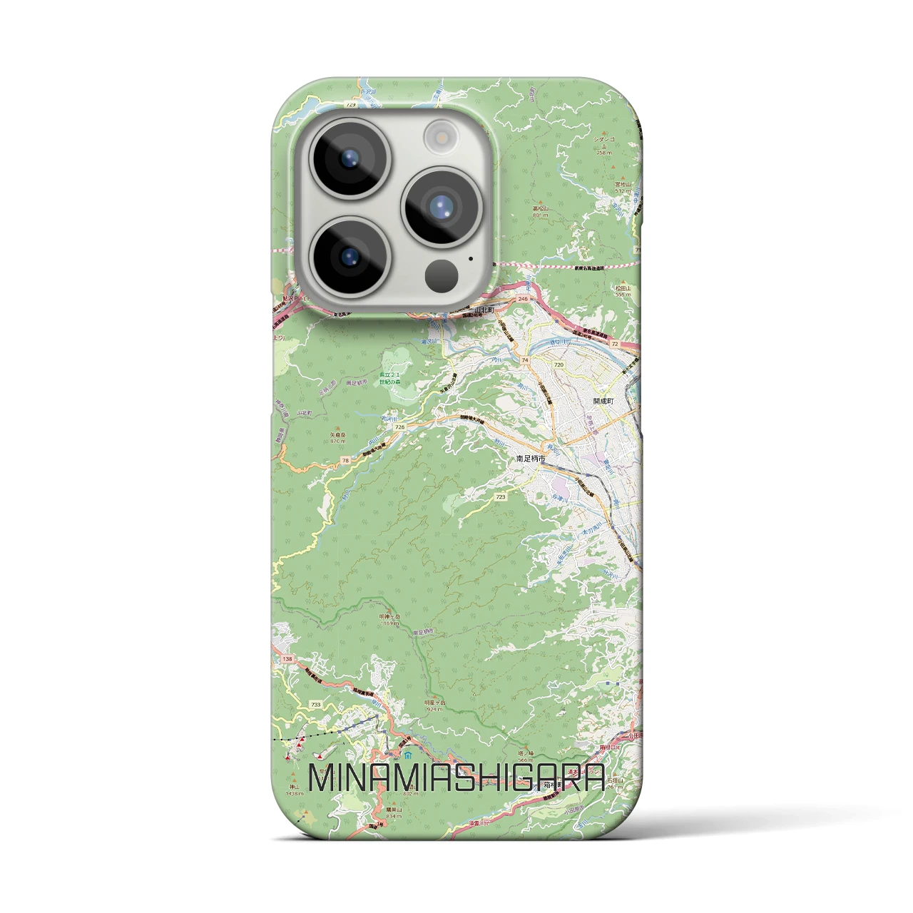 【南足柄（神奈川県）】地図柄iPhoneケース（バックカバータイプ）