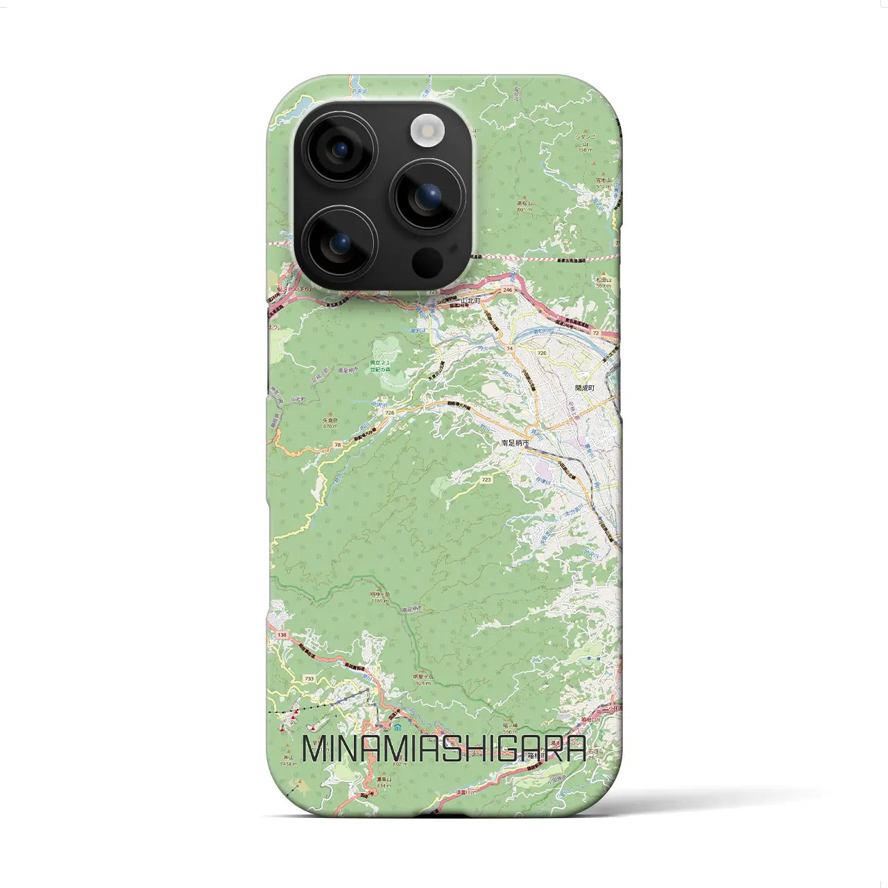 【南足柄（神奈川県）】地図柄iPhoneケース（バックカバータイプ）