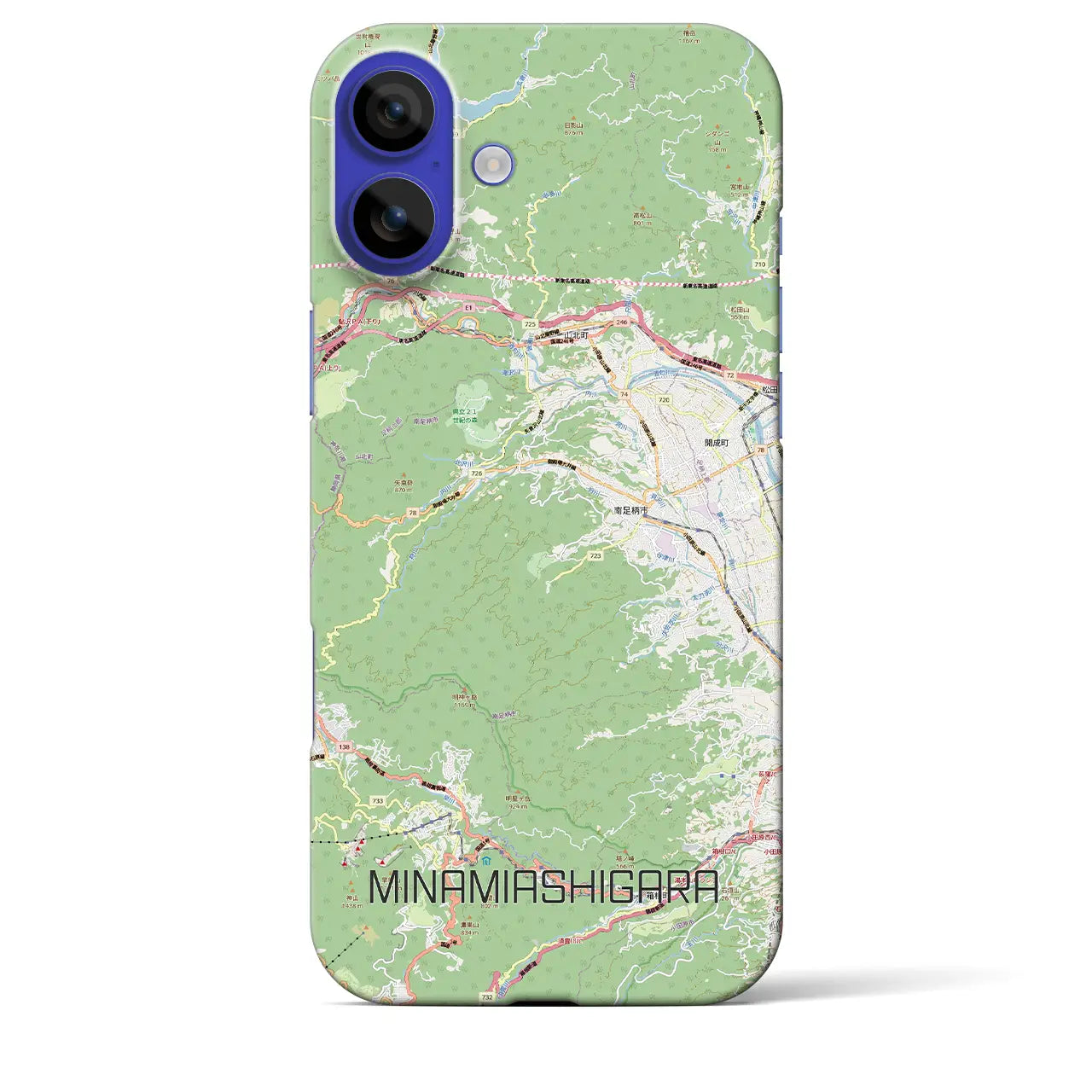 【南足柄（神奈川県）】地図柄iPhoneケース（バックカバータイプ）