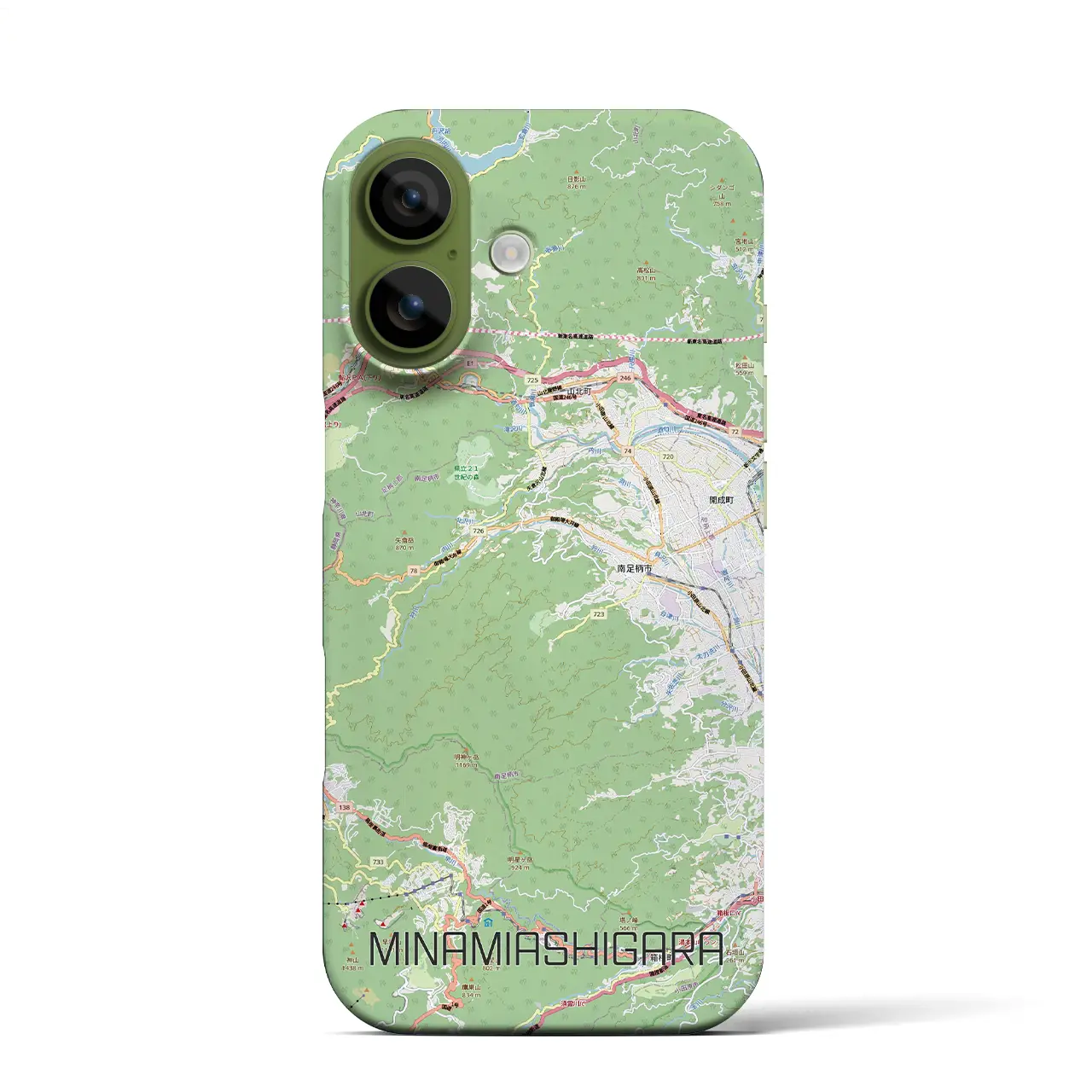 【南足柄（神奈川県）】地図柄iPhoneケース（バックカバータイプ）