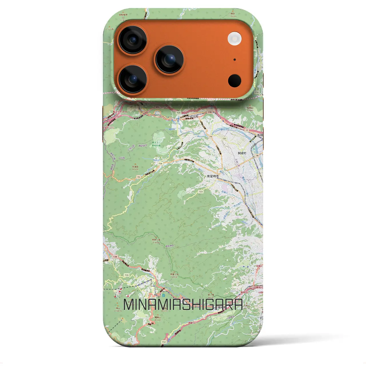 【南足柄（神奈川県）】地図柄iPhoneケース（バックカバータイプ）ナチュラル・iPhone 17 Pro Max 用