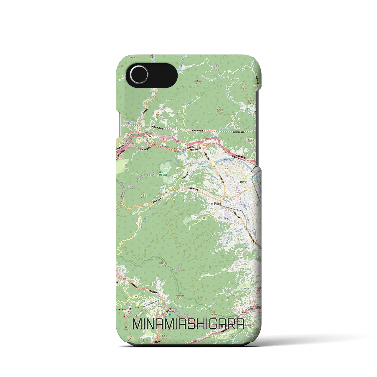 【南足柄（神奈川県）】地図柄iPhoneケース（バックカバータイプ）