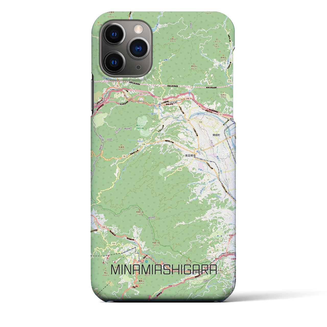 【南足柄（神奈川県）】地図柄iPhoneケース（バックカバータイプ）