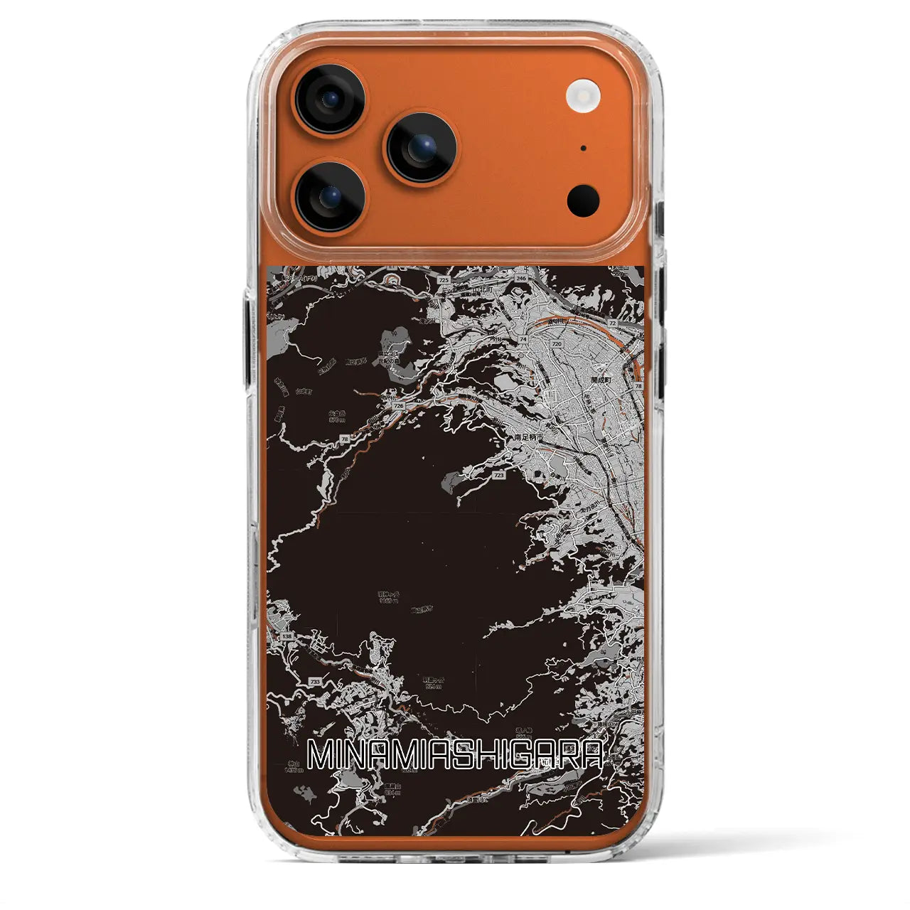 【南足柄（神奈川県）】地図柄iPhoneケース（MagSafeタイプ）モノトーン・iPhone 17 Pro Max 用