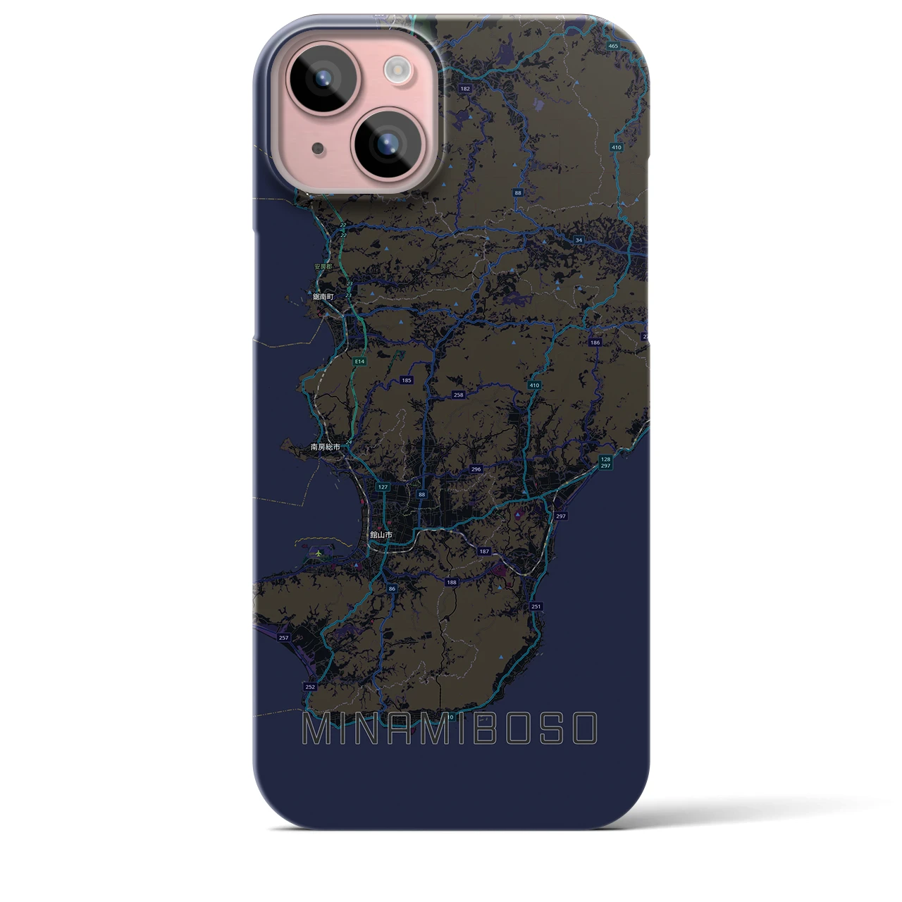 【南房総（千葉県）】地図柄iPhoneケース（バックカバータイプ）