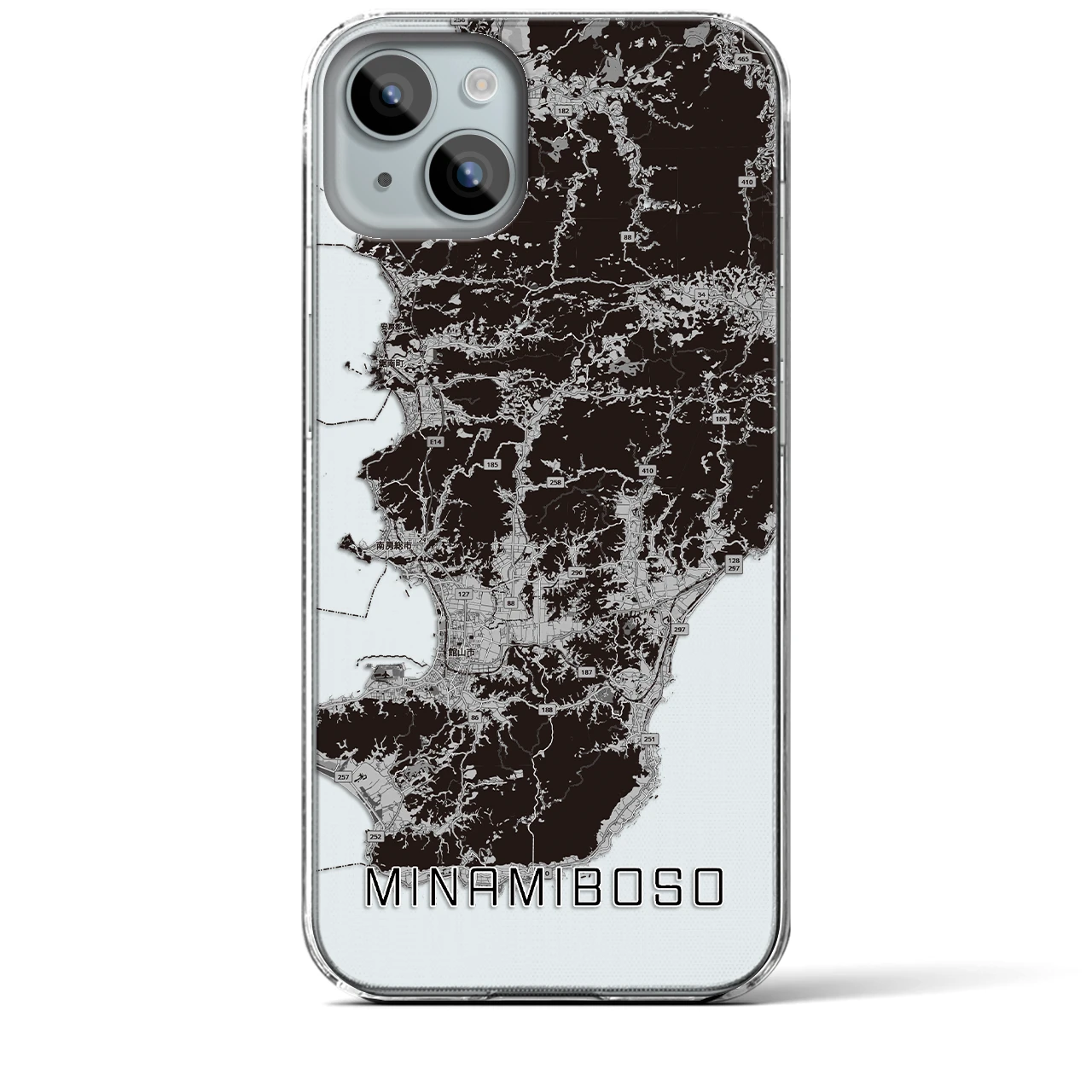 【南房総（千葉県）】地図柄iPhoneケース（クリアタイプ）