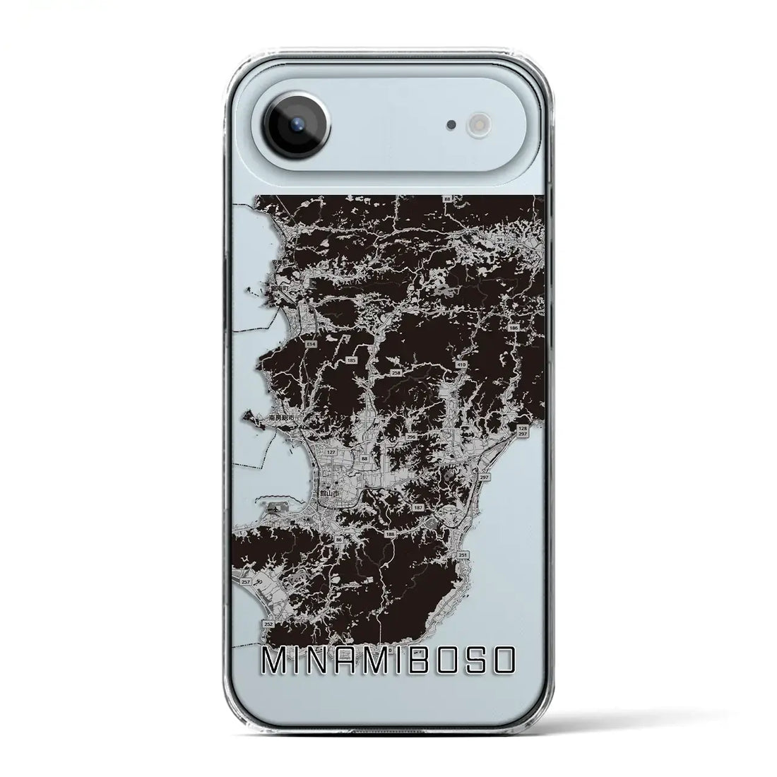 【南房総（千葉県）】地図柄iPhoneケース（クリアタイプ）モノトーン・iPhone 17 Pro Max 用