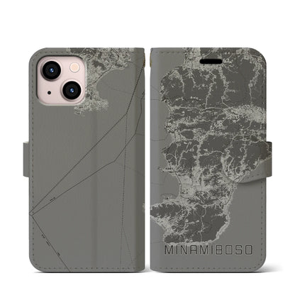 【南房総（千葉県）】地図柄iPhoneケース（手帳タイプ）