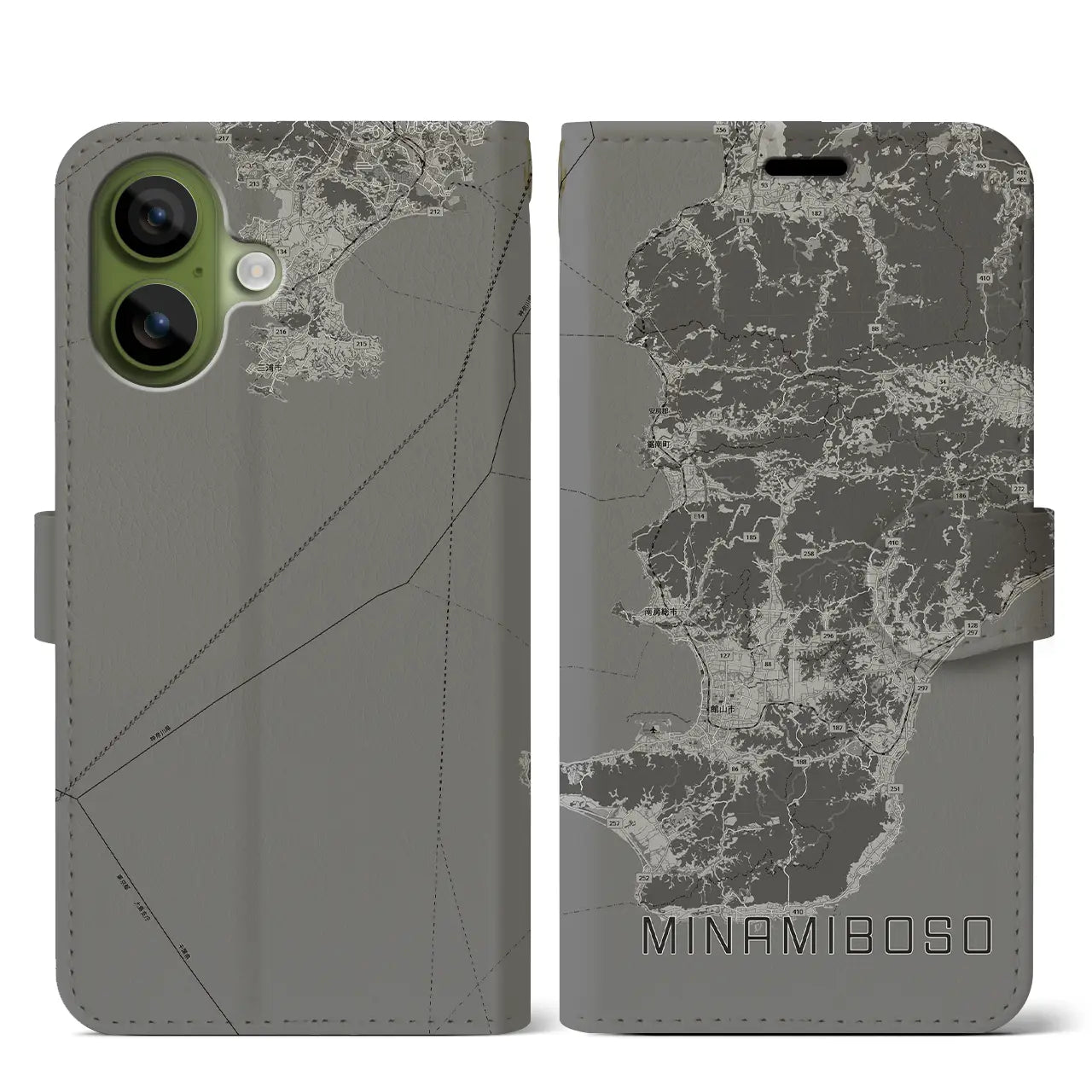 【南房総（千葉県）】地図柄iPhoneケース（手帳タイプ）