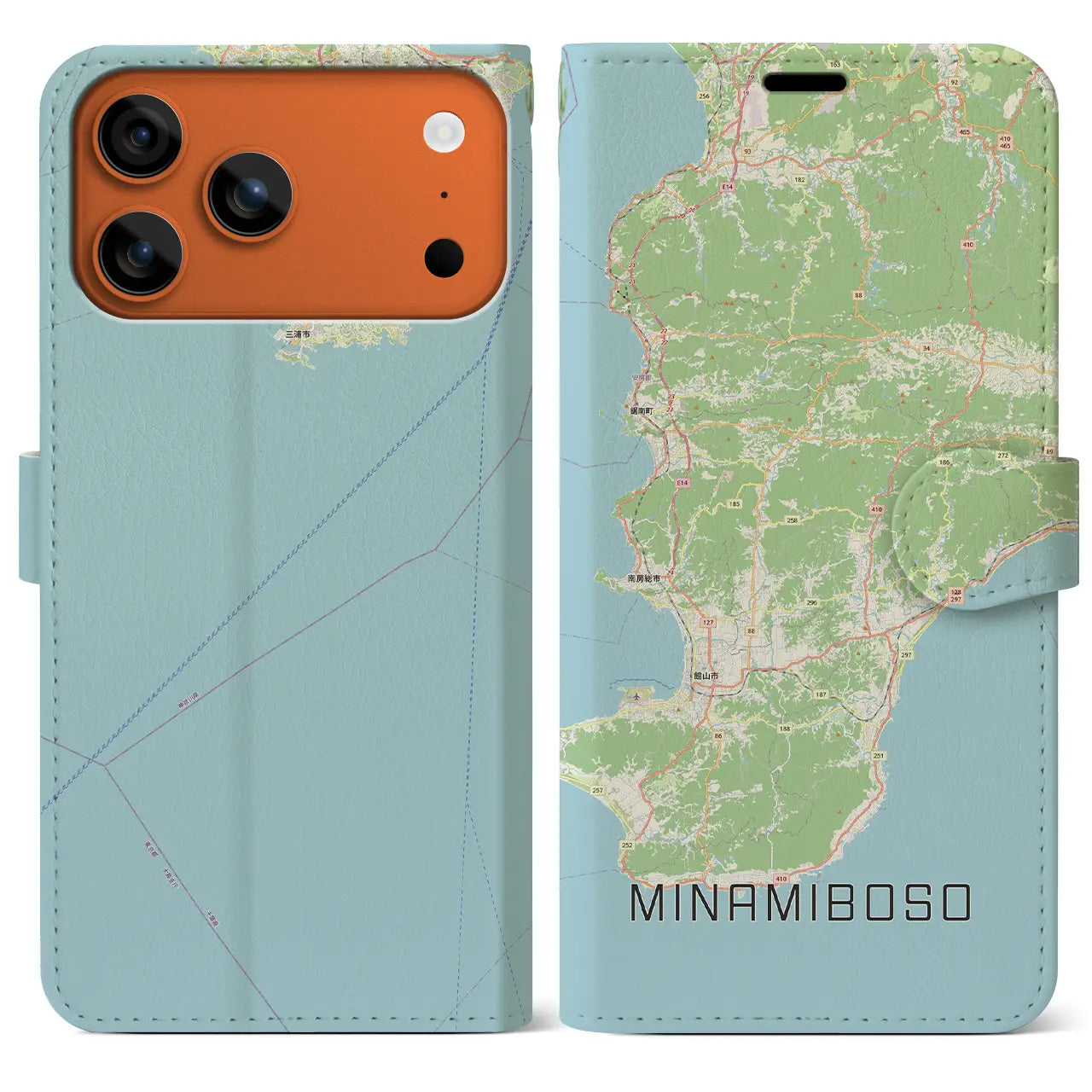 【南房総（千葉県）】地図柄iPhoneケース（手帳タイプ）
