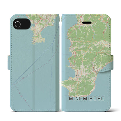 【南房総（千葉県）】地図柄iPhoneケース（手帳タイプ）