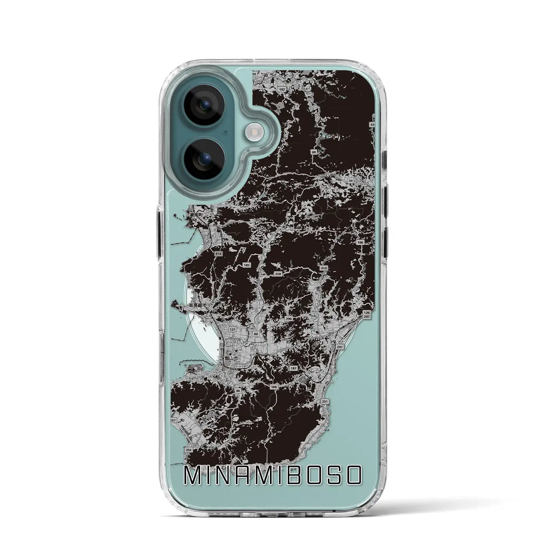 【南房総（千葉県）】地図柄iPhoneケース（MagSafeタイプ）モノトーン・iPhone 16 Pro 用