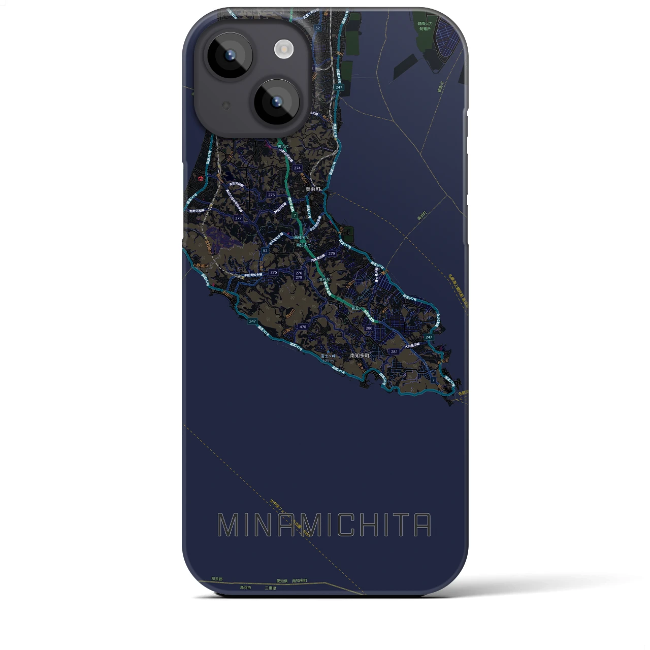 【南知多（愛知県）】地図柄iPhoneケース（バックカバータイプ）