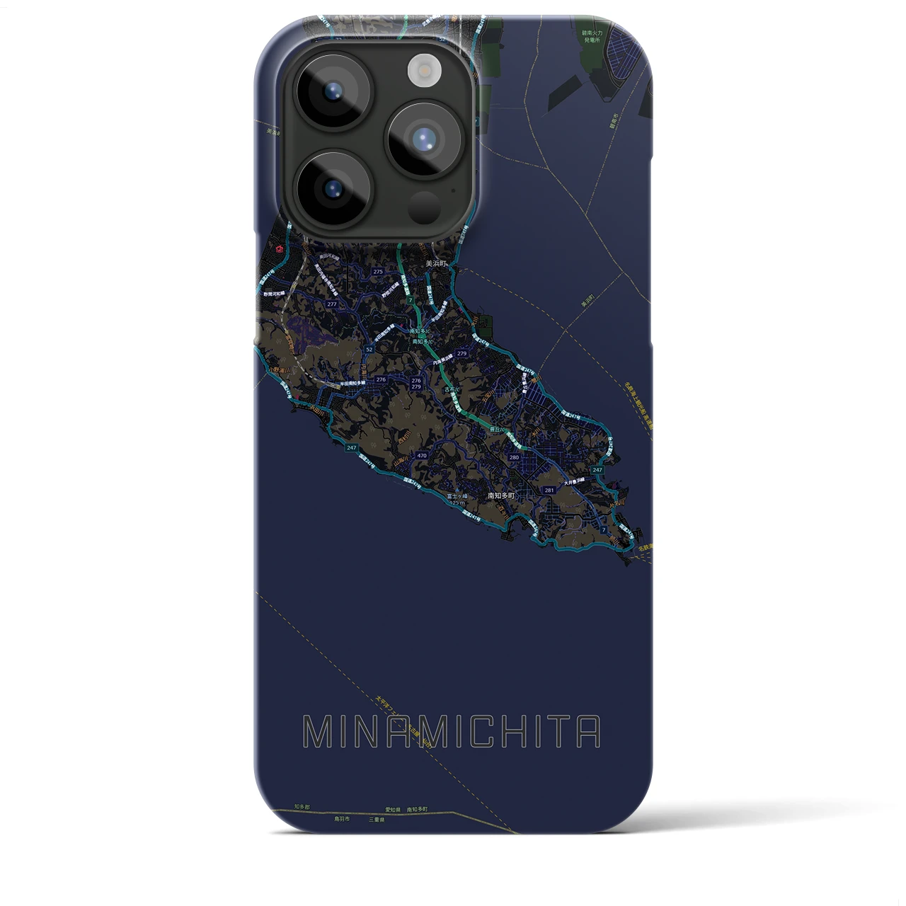 【南知多（愛知県）】地図柄iPhoneケース（バックカバータイプ）