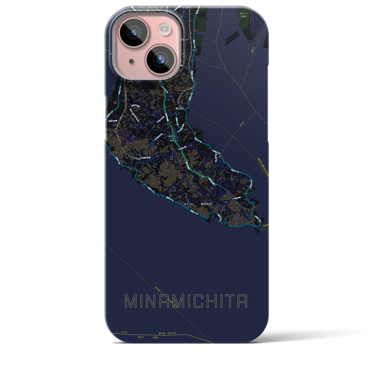 【南知多（愛知県）】地図柄iPhoneケース（バックカバータイプ）