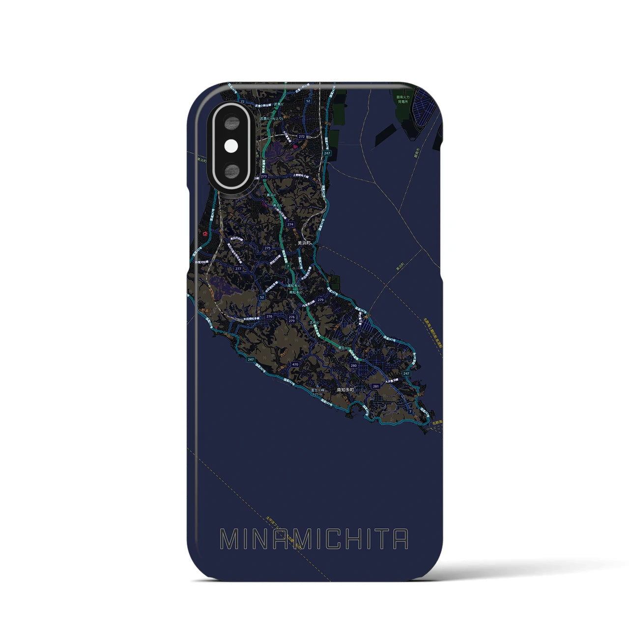 【南知多（愛知県）】地図柄iPhoneケース（バックカバータイプ）