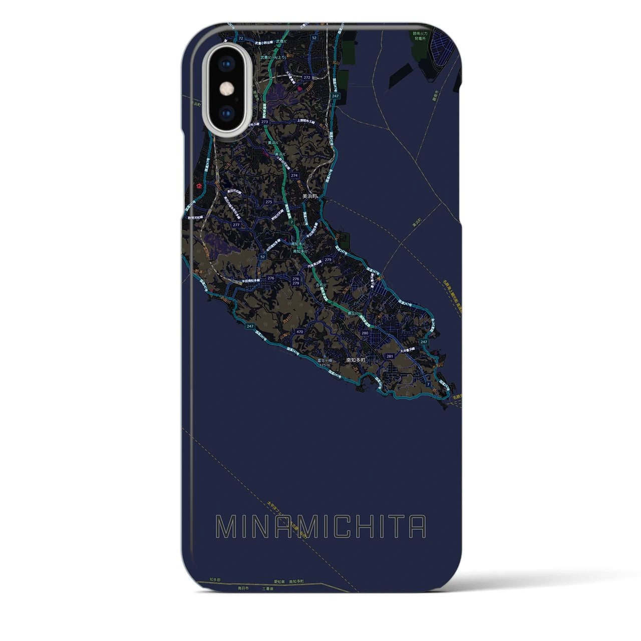 【南知多（愛知県）】地図柄iPhoneケース（バックカバータイプ）