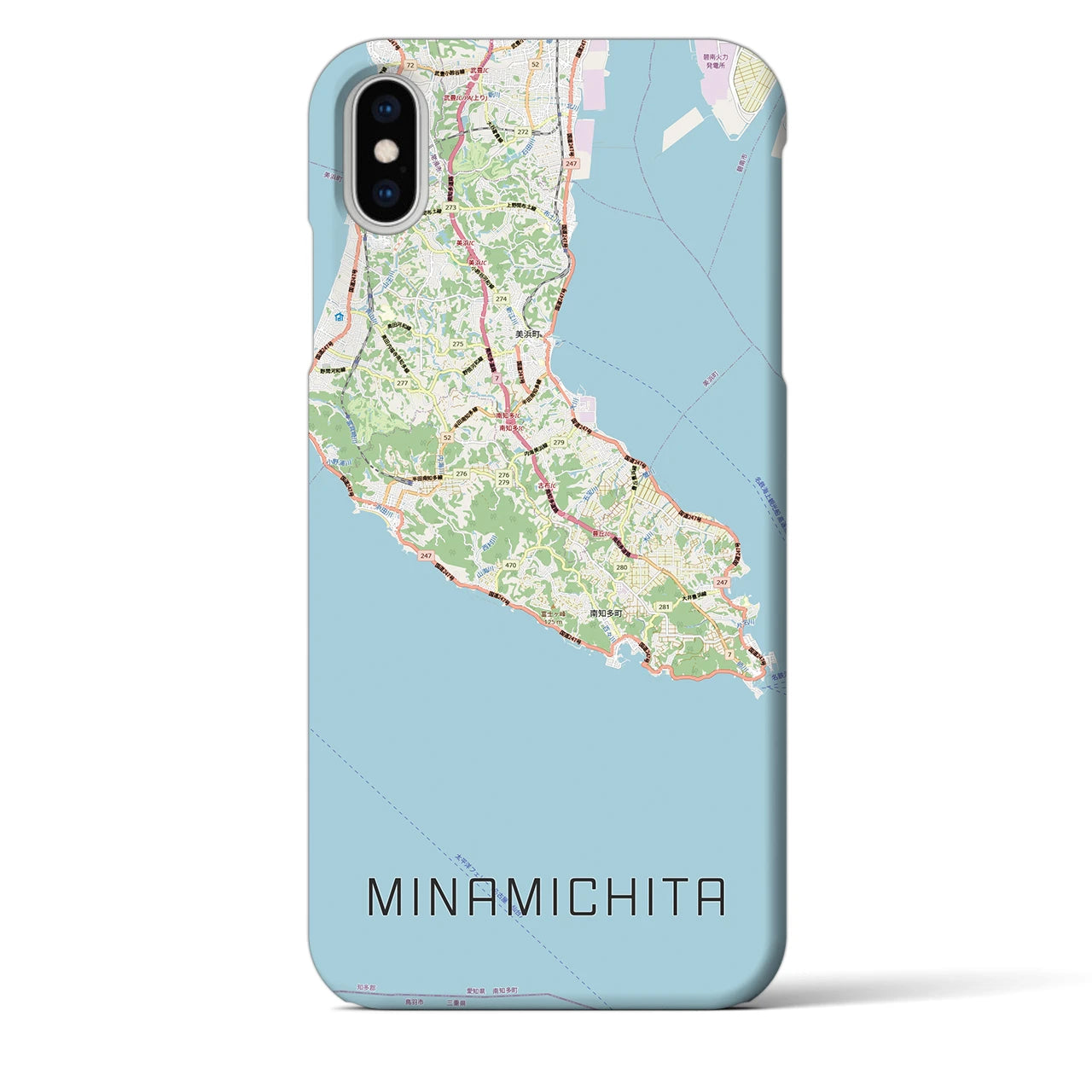 【南知多（愛知県）】地図柄iPhoneケース（バックカバータイプ）