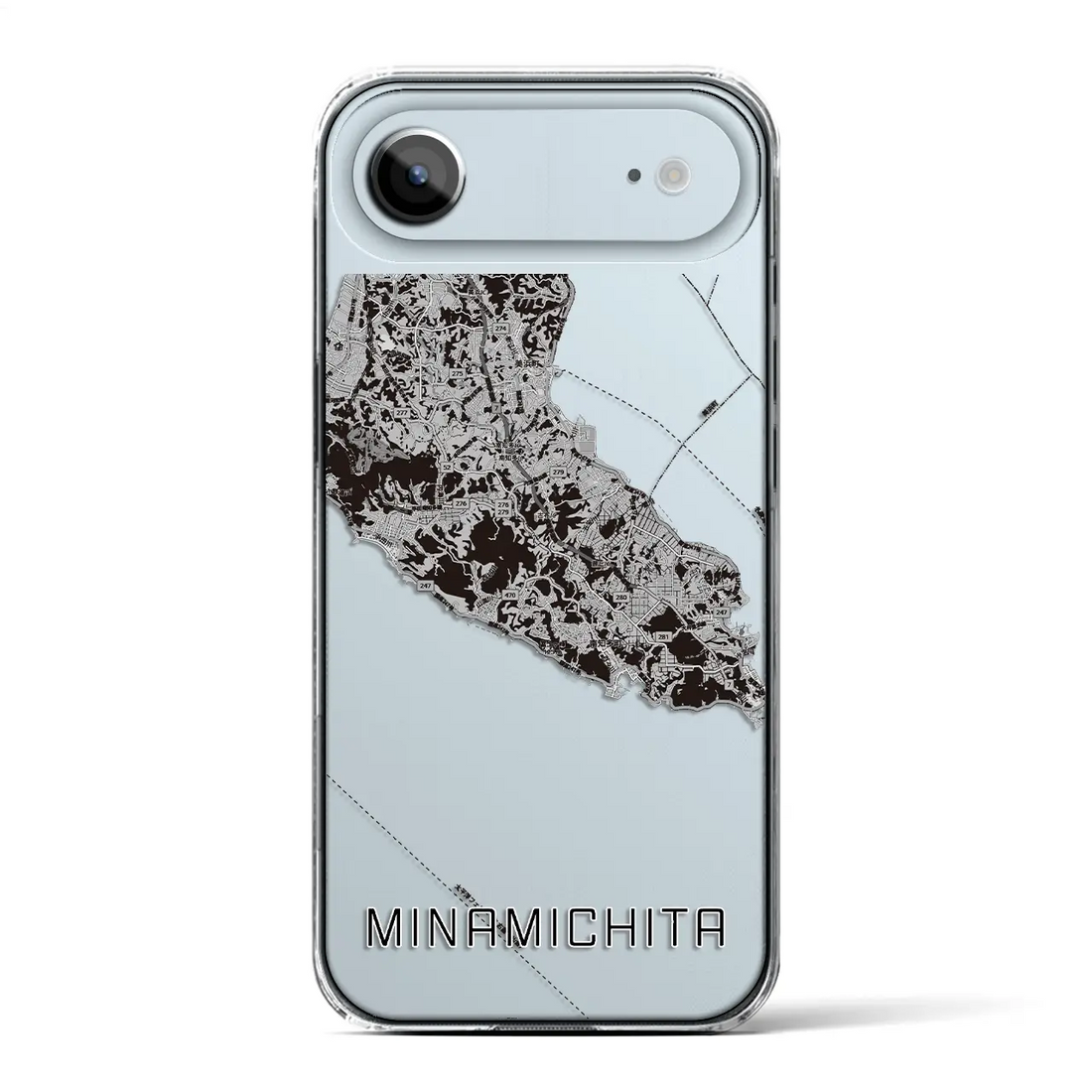 【南知多(愛知県)】地図柄iPhoneケース(クリアタイプ)モノトーン・iPhone 17 Pro Max 用