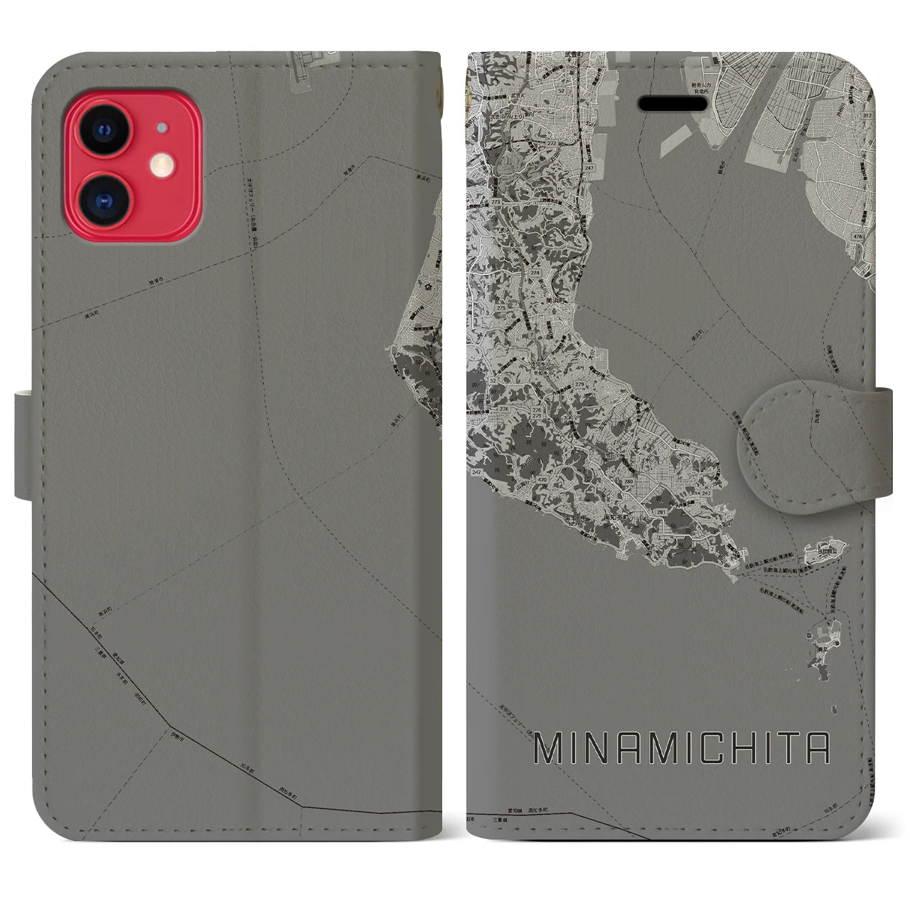 【南知多（愛知県）】地図柄iPhoneケース（手帳タイプ）