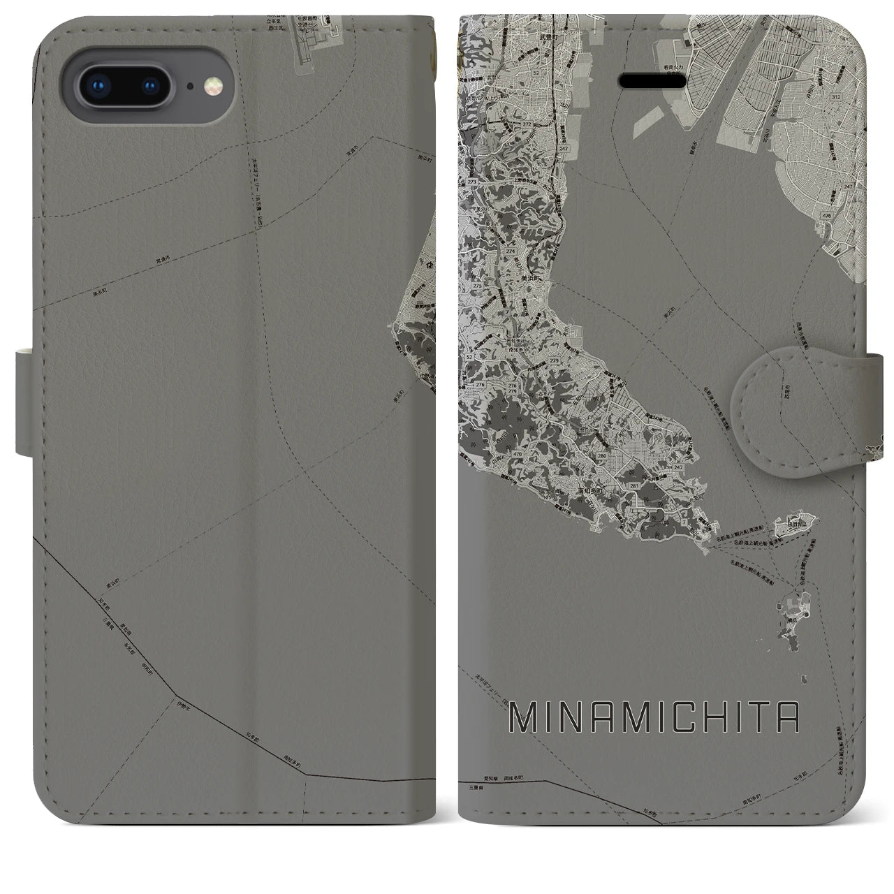 【南知多（愛知県）】地図柄iPhoneケース（手帳タイプ）