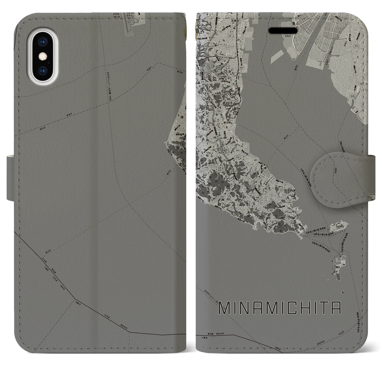 【南知多（愛知県）】地図柄iPhoneケース（手帳タイプ）