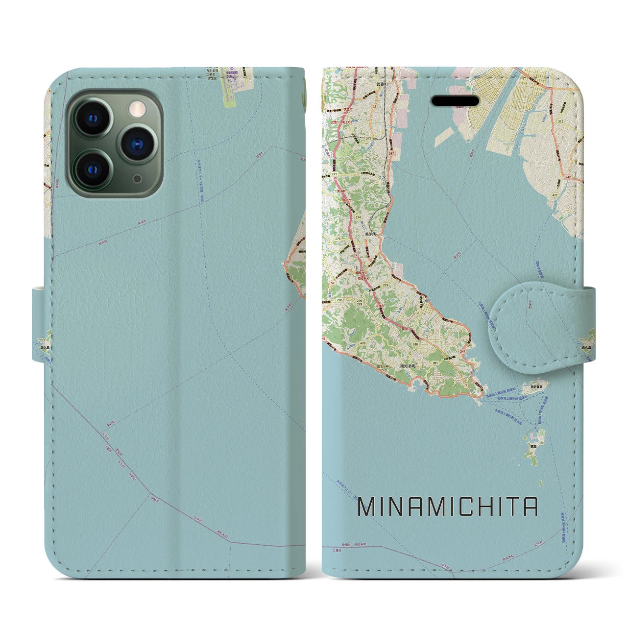 【南知多（愛知県）】地図柄iPhoneケース（手帳タイプ）