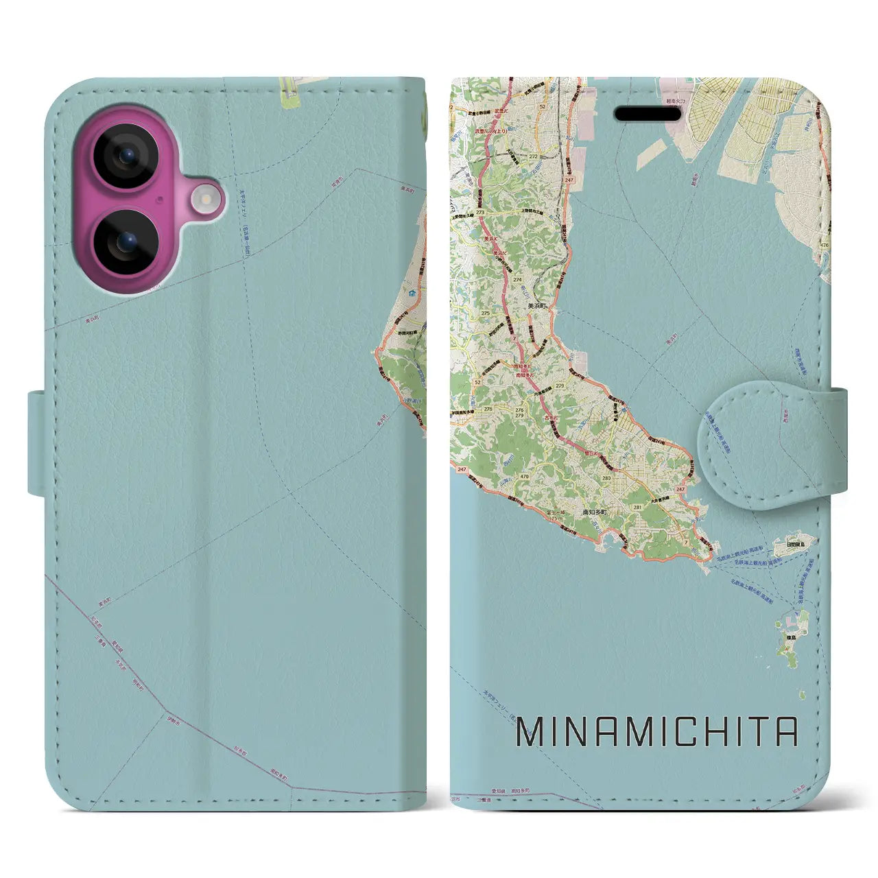 【南知多（愛知県）】地図柄iPhoneケース（手帳タイプ）