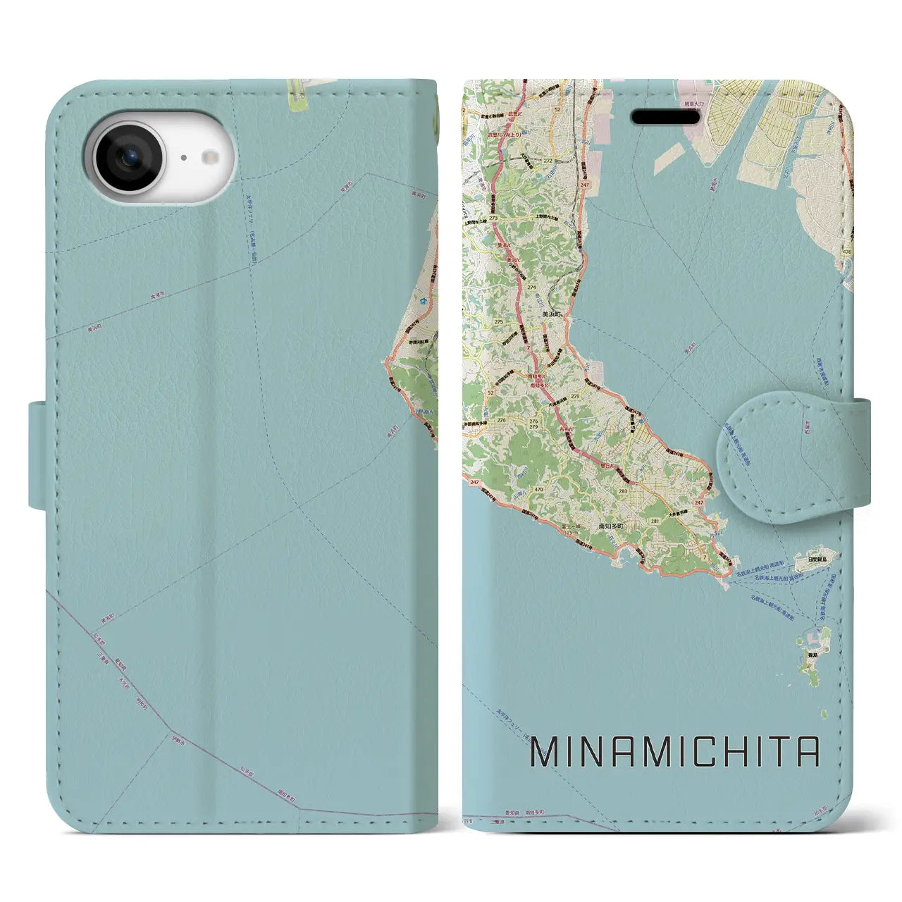 【南知多（愛知県）】地図柄iPhoneケース（手帳タイプ）