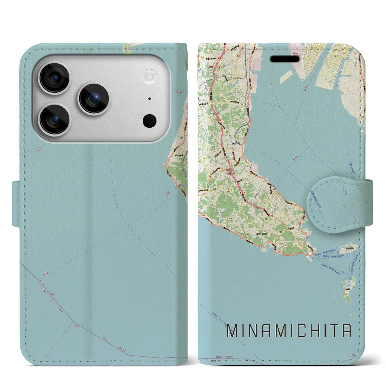 【南知多（愛知県）】地図柄iPhoneケース（手帳タイプ）