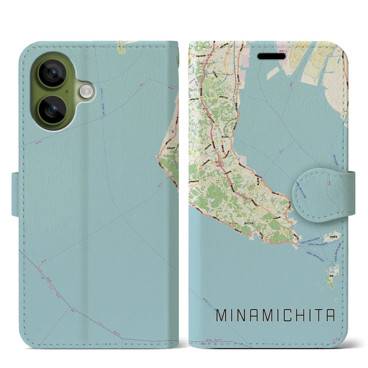 【南知多（愛知県）】地図柄iPhoneケース（手帳タイプ）