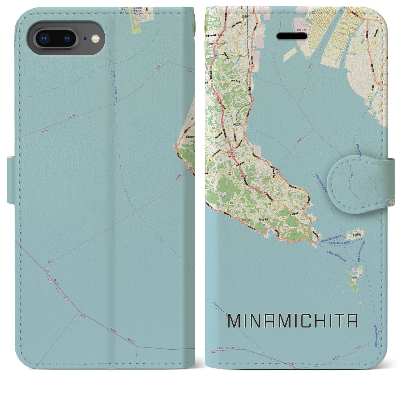 【南知多（愛知県）】地図柄iPhoneケース（手帳タイプ）