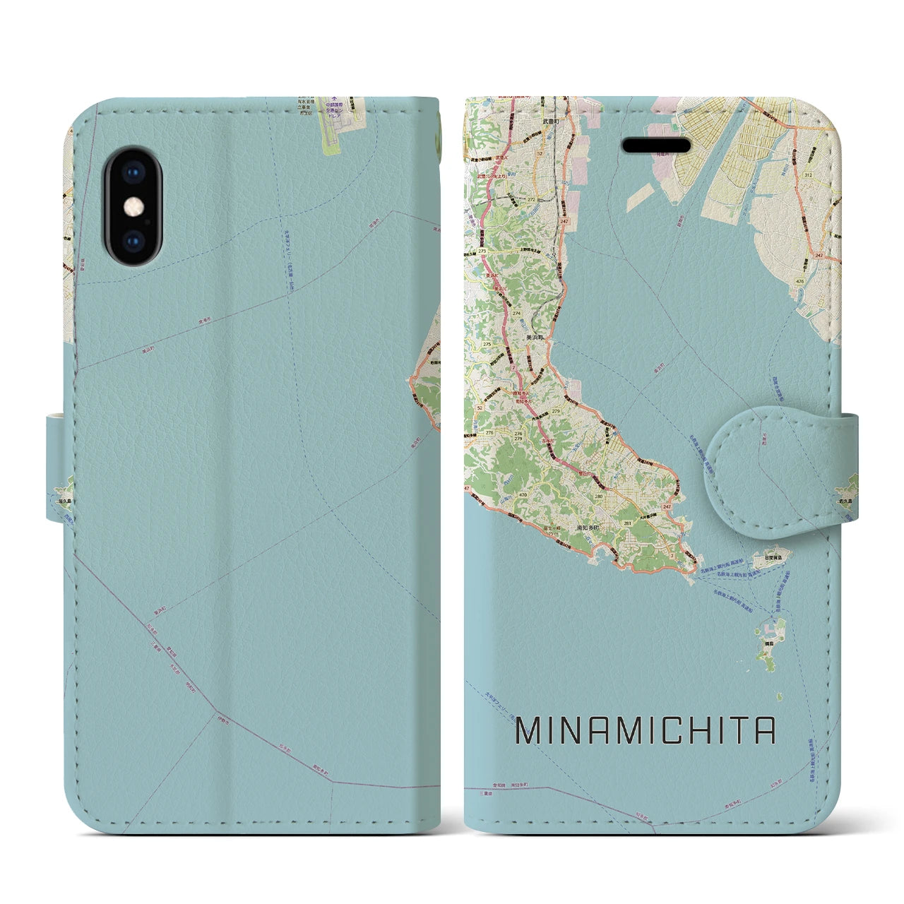 【南知多（愛知県）】地図柄iPhoneケース（手帳タイプ）