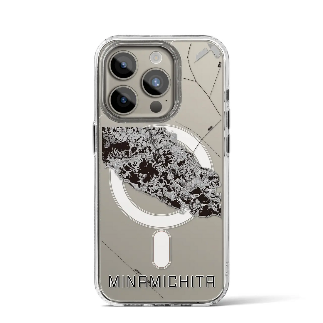 【南知多(愛知県)】地図柄iPhoneケース(MagSafeタイプ)モノトーン・iPhone 16 Pro 用