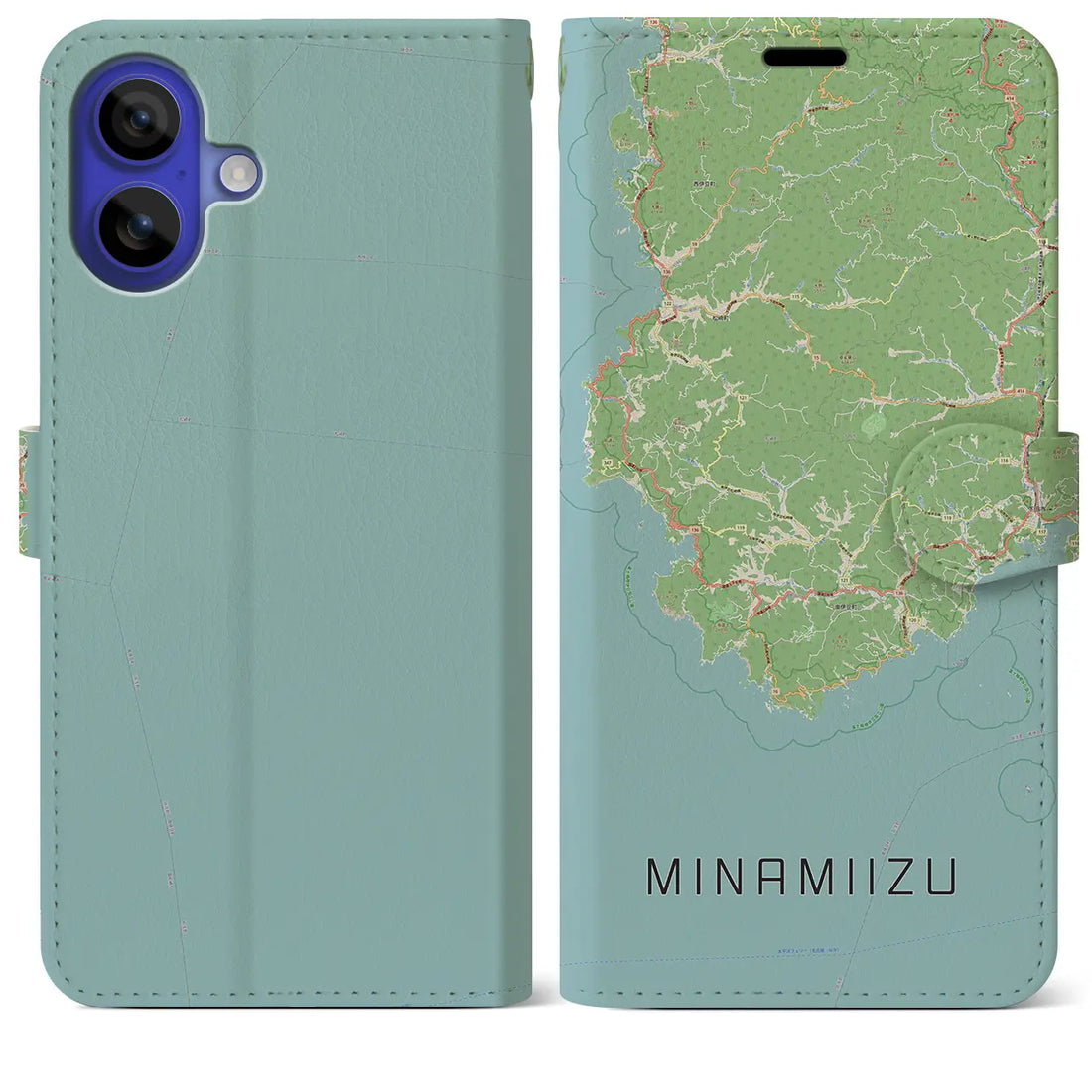 【南伊豆（静岡県）】地図柄iPhoneケース（手帳タイプ）ナチュラル・iPhone 16 Pro Max 用