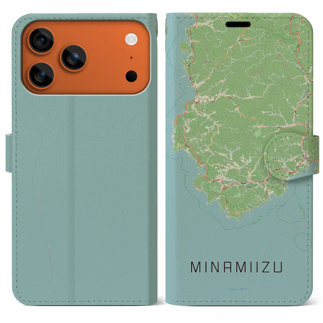【南伊豆（静岡県）】地図柄iPhoneケース（手帳タイプ）ナチュラル・iPhone 17 Pro Max 用