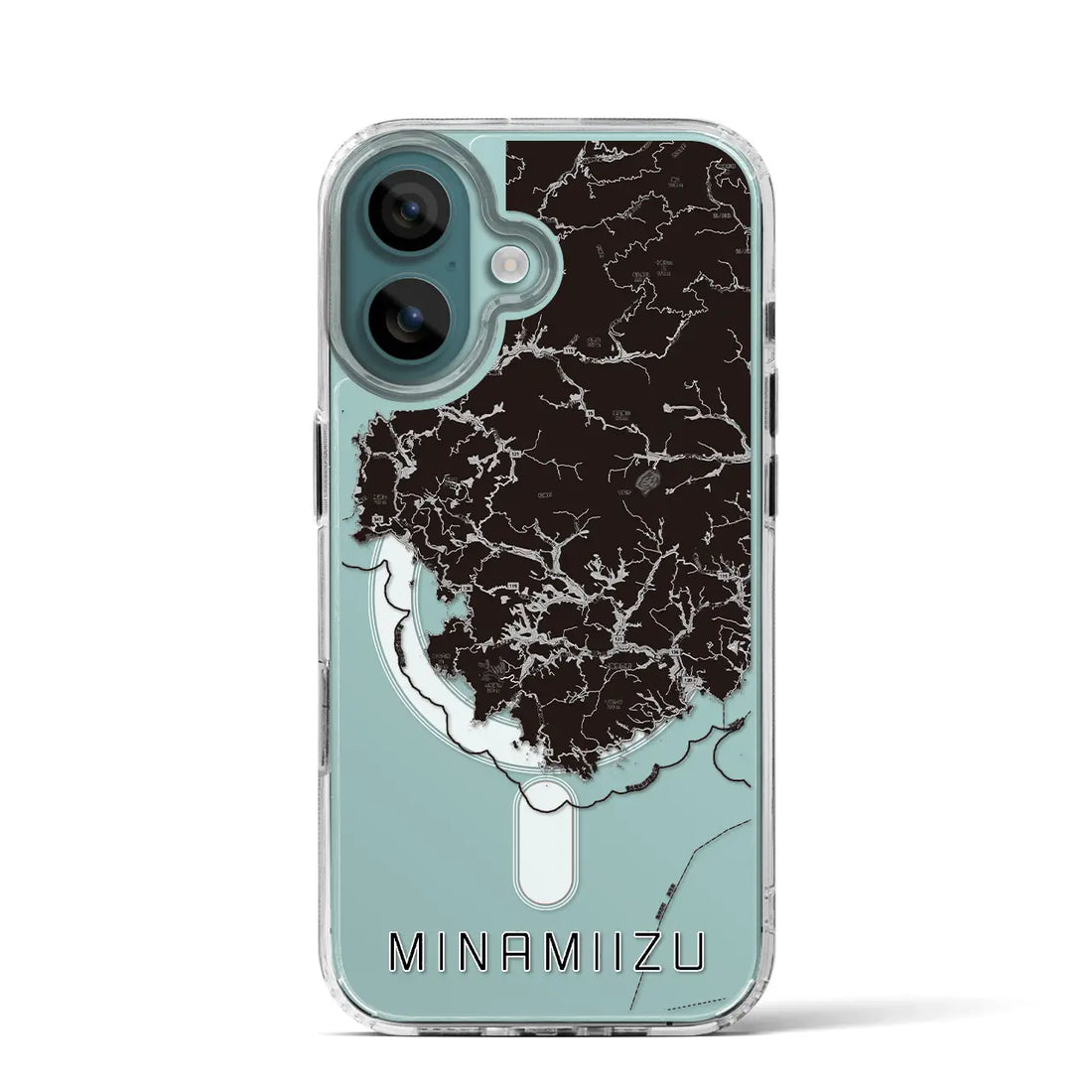 【南伊豆(静岡県)】地図柄iPhoneケース(MagSafeタイプ)モノトーン・iPhone 16 Pro 用