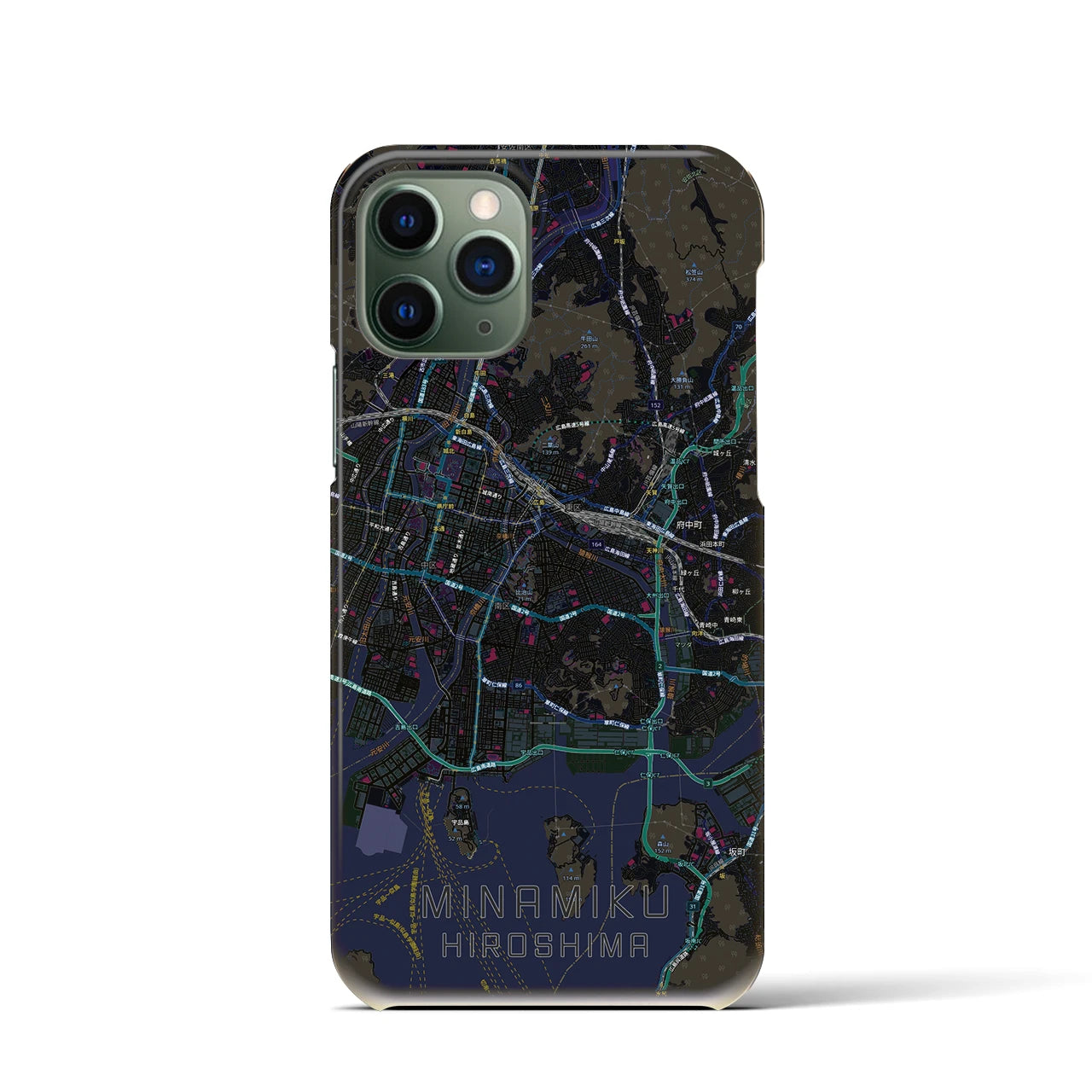 【南区（広島市）】地図柄iPhoneケース（バックカバータイプ）