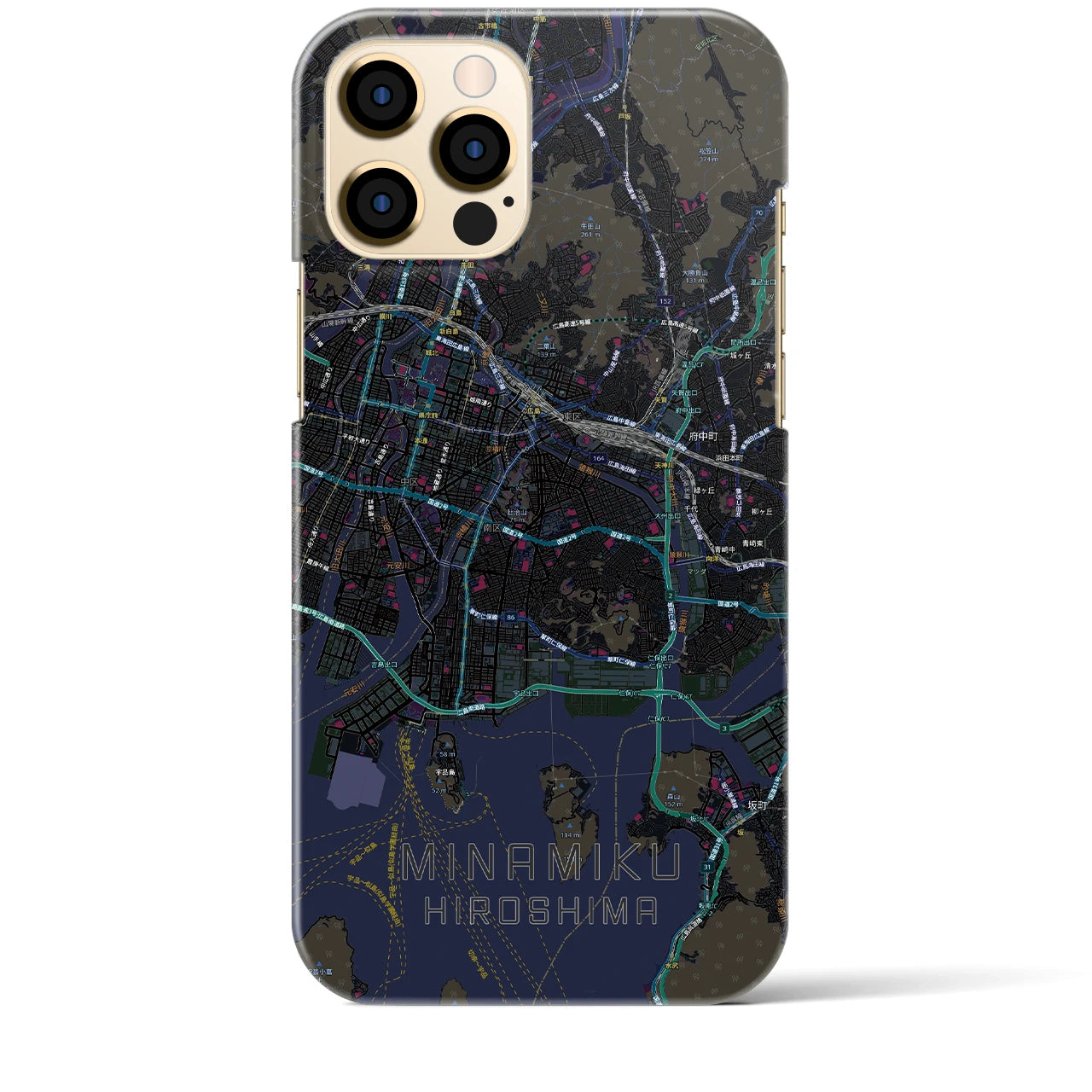 【南区（広島市）】地図柄iPhoneケース（バックカバータイプ）